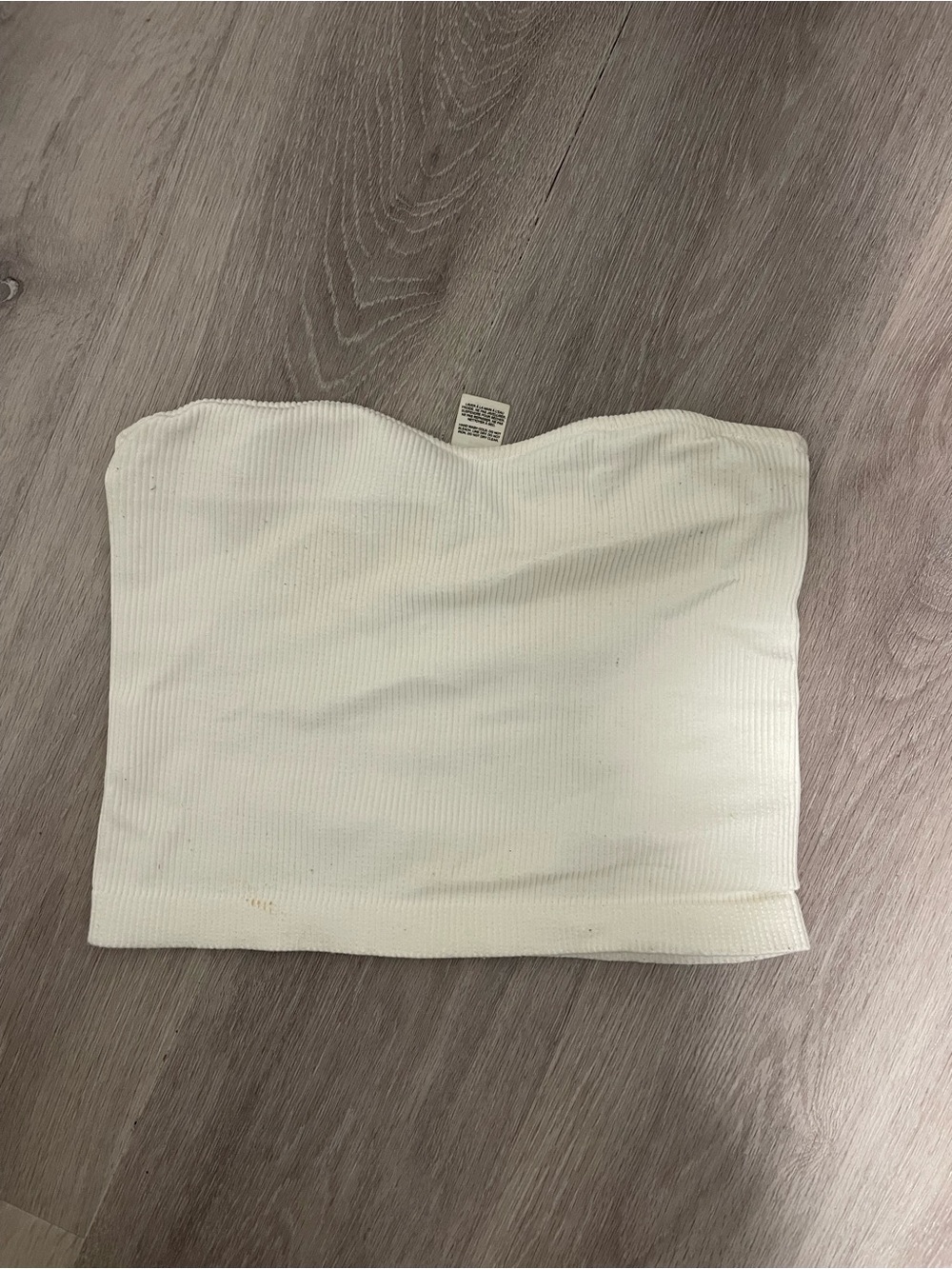 Dynamite White Ribbed Strapless Tube Camisole